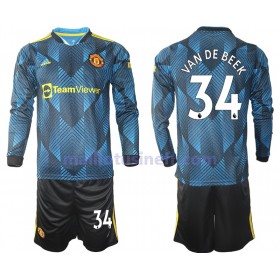 Maillot de Foot Manchester United Donny Van De Beek 34 Troisième 2021-22 Manches Longues - Enfant